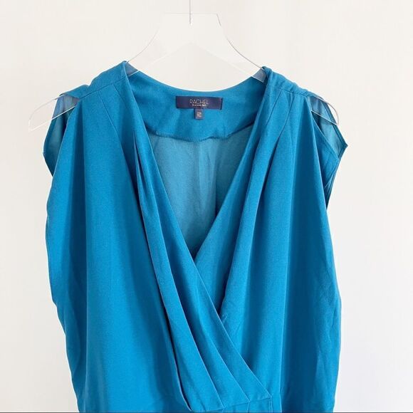 Rachel Zoe Blue Ruffle Fit & Flare Mini Dress 22W - Picture 2 of 8